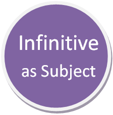 Beberapa contoh kalimat infiniteve yang berfungsi sebagai subjek kalimat